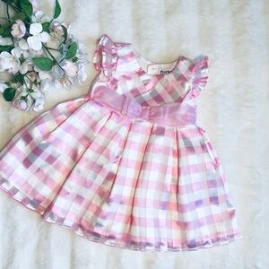 Adorable Pink and White Plaid Baby Toddler Dress Size 18 months Easter Spring